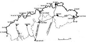 Mapa des Amunts, on es poden observar els límites d´aquesta comarca.