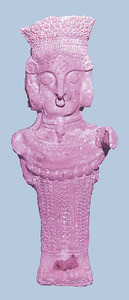 Figura púnica de terrissa trobada a sa Barda. S. IV aC. Foto: cortesia del Museu Arqueològic d´Eivissa.