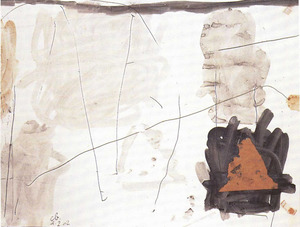 Erwin Broner. <em>Sense títol</em>. Tinta xinesa i collaqge sobre paper, 55,5 x 71 cm. Col·lecció privada Carl van der Voort. Extret de revista <em>D´A</em>.
