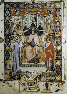 Miniatura del <em>Llibre de franqueses i privilegis de Mallorca</em> que representa Jaume I, fundador de la Corona de Mallorca.