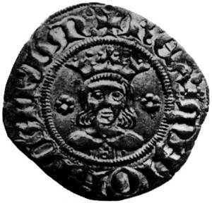 Moneda de Jaume II de Mallorca, primer rei privatiu de la Corona de Mallorca. Extret de <em>Numismàtica catalano-aragonesa medieval</em>.