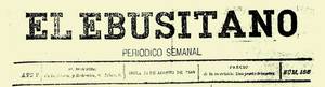 Capçalera del setmanari <em>El Ebusitano</em> que es publicà entre 1885 i 1889. Cortesia de l´Hemeroteca Municipal d´Eivissa.