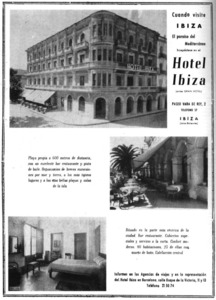 Anunci del Gran Hotel publicat per Antoni Planells Ferrer a la revista <em>Orientación Turística de Cataluña y Baleares</em>, 1952-53.