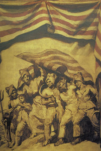 Guerra dels Segadors. <em>Els segadors</em>, segons quadre de Josep Maria Sert, pintat el 1936.