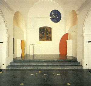 Interior de l´església de l´Hospitalet, a Dalt Vila, habilitada com a espai cultural. Foto: extret de <em>Documentos de arquitectura</em>.