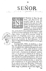 Portada del Memorial presentat per Marc Joan Riquer a la cort el 1734, en el qual demanava una compensació per a l´Ajuntament d´Eivissa per la pèrdua de les salines.