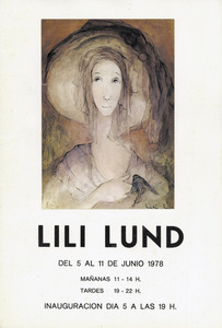 Portada de la invitació per a una exposició de 1978 de la pintora sueca Lili Lund.