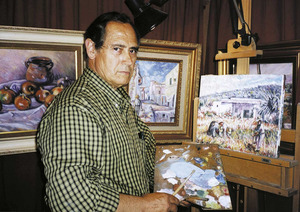 El pintor Joan Orvay Orvay, d´estil figuratiu impressionista. Foto: Sonya Torres Planells.