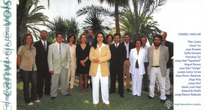 Fotografia electoral amb els candidats del Pacte Progressista al Consell Insular de l´any 1999.