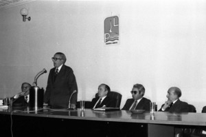 Acte del Partit Liberal (PL), amb el seu candidat al Senat a les eleccions de 1979, Guillem Tuells Riquer, intervenint. Foto: Josep Buil Mayral / Arxiu d´imatge i so del Consell Insular d´Eivissa.