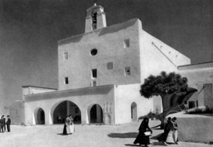 Sant Josep de sa Talaia. L´església del poble en una imatge dels anys cinquanta del s. XX.