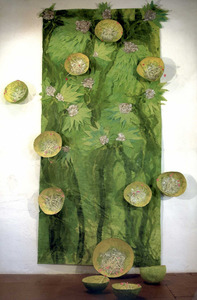 <em>Sense títol</em> (2002), tècnica mixta, 400 x 160 cm., obra de Simone Schander.