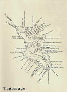 Mapa toponímic de Tagomago, elaborat per Cosme Aguiló.
