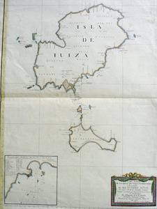 Carta esfèrica de les illes d´Eivissa i Formentera, obra del marí i cosmògraf Vicente Tofiño de San Miguel.