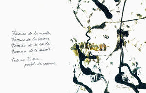 Una pàgina del llibre de poemes i dibuixos que dedicà a Federico García Lorca. Extret de <em>Recuerdo a Federico García Lorca.</em>