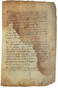 Usatges de Barcelona. Manuscrit dels usatges del s. XIII. Extret d´<em>Història de Catalunya</em>.