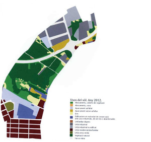 Cartografia dels usos del sòl de les feixes del prat de Vila l´any 2012. Elaboració: Vicent Prats Ramon / revista <em>Eivissa</em>.