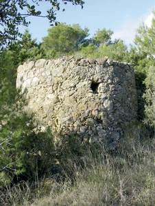 Restes de la torre del molí d´en Xic Ros, a la vénda de Peralta del poble de Sant Carles de Peralta. Foto: Joan Josep Serra Rodríguez.