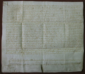 Germanies. Pergamí del 2 de juny de 1522 pel qual es ven una embarcació de Joan Escribà i altres, a la dona de Miquel Gurrea per 231 lliures de monedes de Mallorca; aquesta nau havia estat presa als agermanats de Mallorca. Cortesia de l´Arxiu Històric Municipal d´Eivissa.