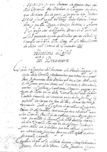 Pàgina de les ordinacions de 1686, dictades pel governador Juan de Bayarte.