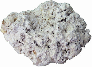 Rodolita, pedra amb concrecions d´aspecte globular per l´acumulació i l´agregació d´algues coral·linàcies. Foto: Xavier Guasch Ribas.