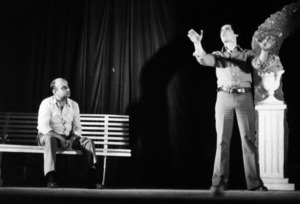 Teatre. Pedro Cañestro i Antonio Jiménez en una representació de l´obra <em>Historias del zoo</em>.